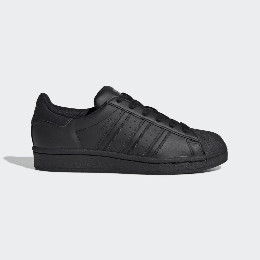 Adidas Boys' Superstar Shell Toe Originals Shoes Black/Black Ireland FU7713